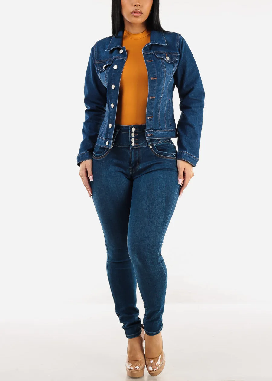 Butt Lift High Waist Skinny Jeans Med Sand Wash sold by Moda product image thumbnail 2