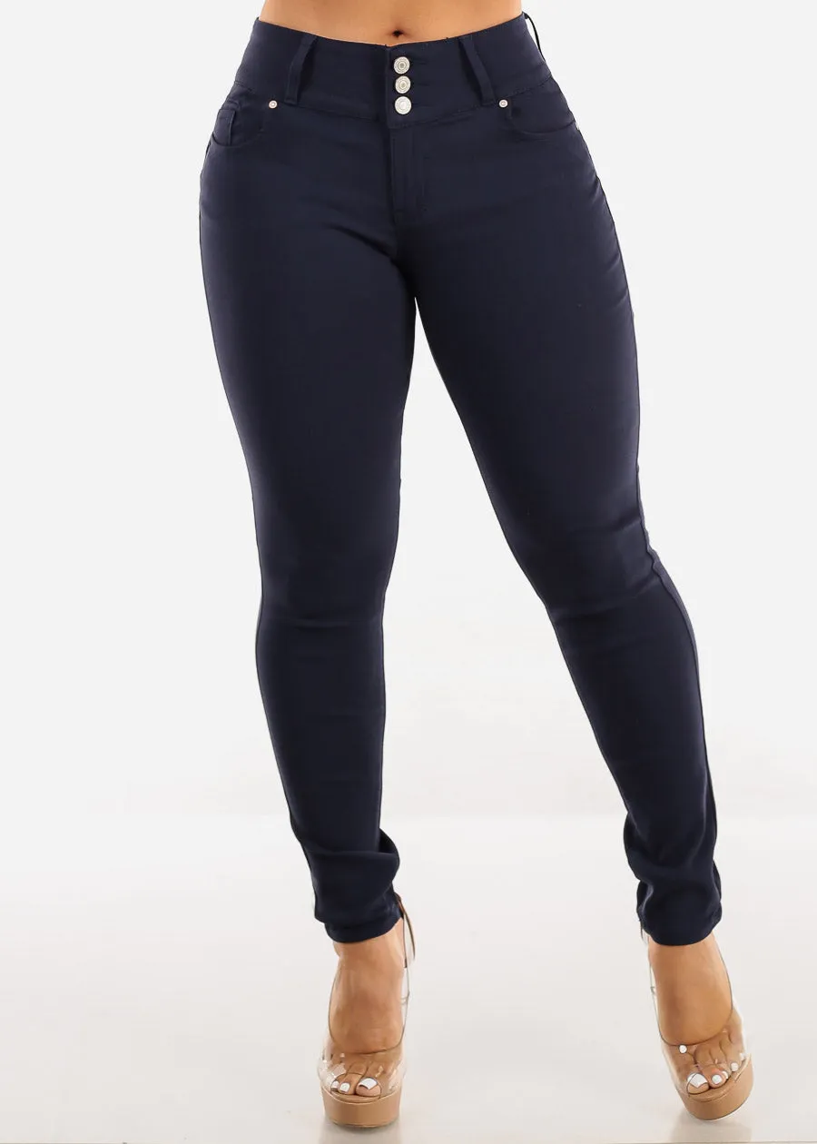 Butt Lift Mid Rise Hyper Stretch Skinny Pants Navy sold by Moda product image thumbnail 3