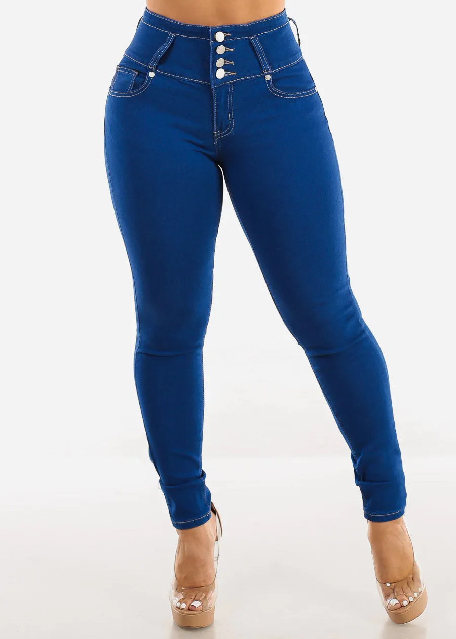 Butt Lift High Waist Royal Blue Skinny Jeans sold by Moda product image thumbnail 3