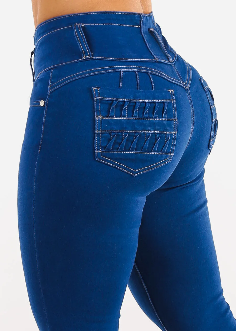 Butt Lift High Waist Royal Blue Skinny Jeans sold by Moda