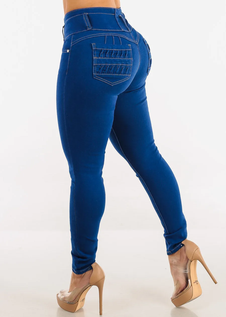Butt Lift High Waist Royal Blue Skinny Jeans sold by Moda product image thumbnail 5