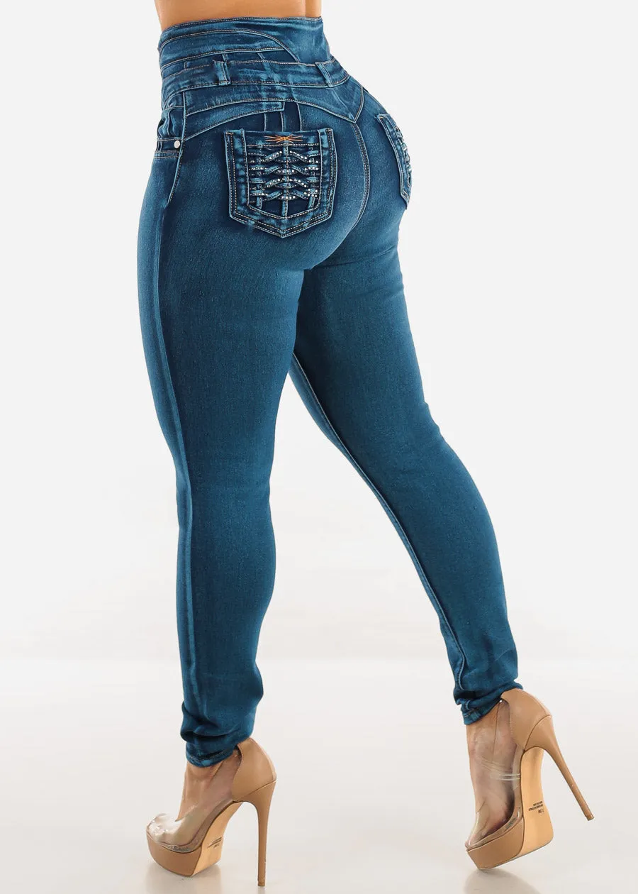 Butt Lift Super High Waist Skinny Jeans w Back Pocket Design sold by Moda product image thumbnail 5