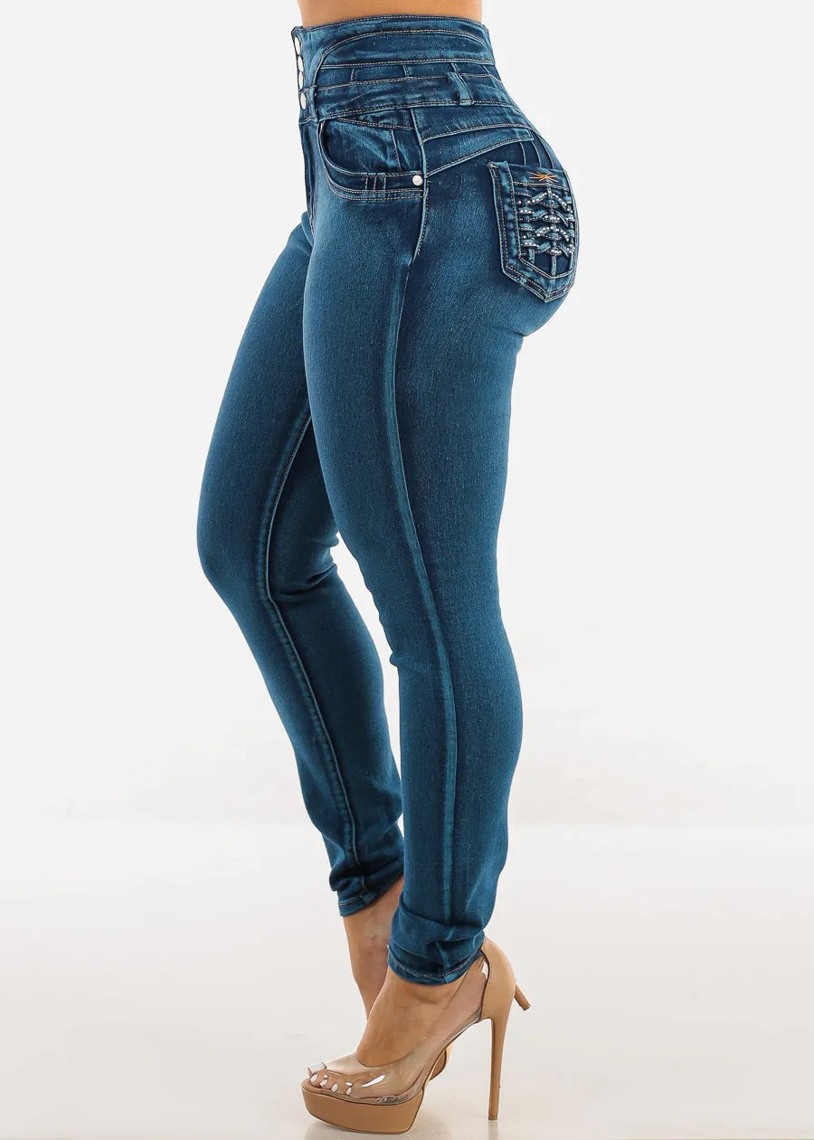 Butt Lift Super High Waist Skinny Jeans w Back Pocket Design sold by Moda product image thumbnail 4