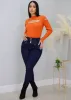 Super High Waist Butt Lift Skinny Jeans Dark Blue sold by Moda