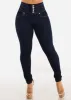 Super High Waist Butt Lift Skinny Jeans Dark Blue sold by Moda