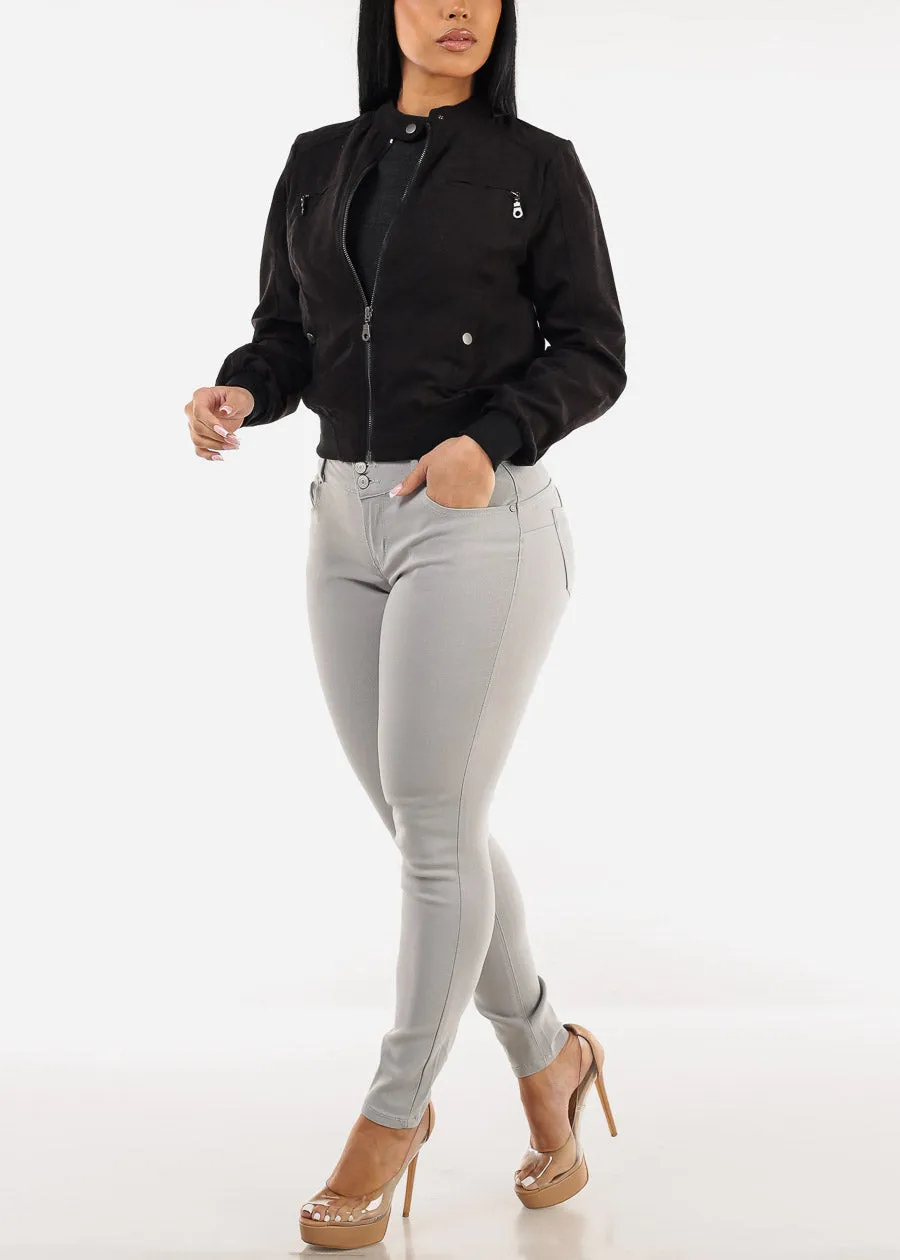 Butt Lift Mid Rise Hyper Stretch Skinny Pants Light Grey sold by Moda product image thumbnail 2