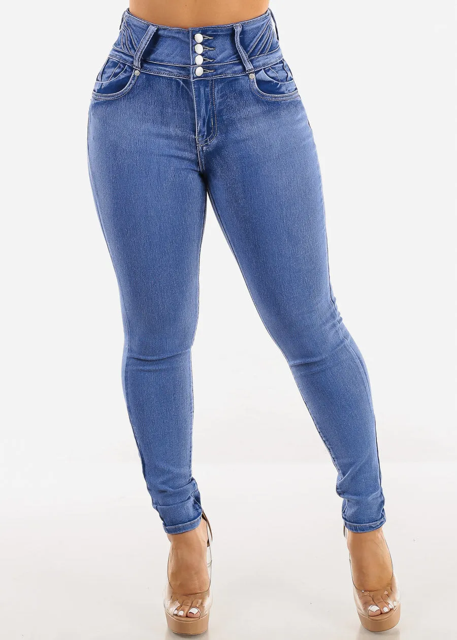 Butt Lift Super High Waist Skinny Jeans Light Sand Wash sold by Moda product image thumbnail 3