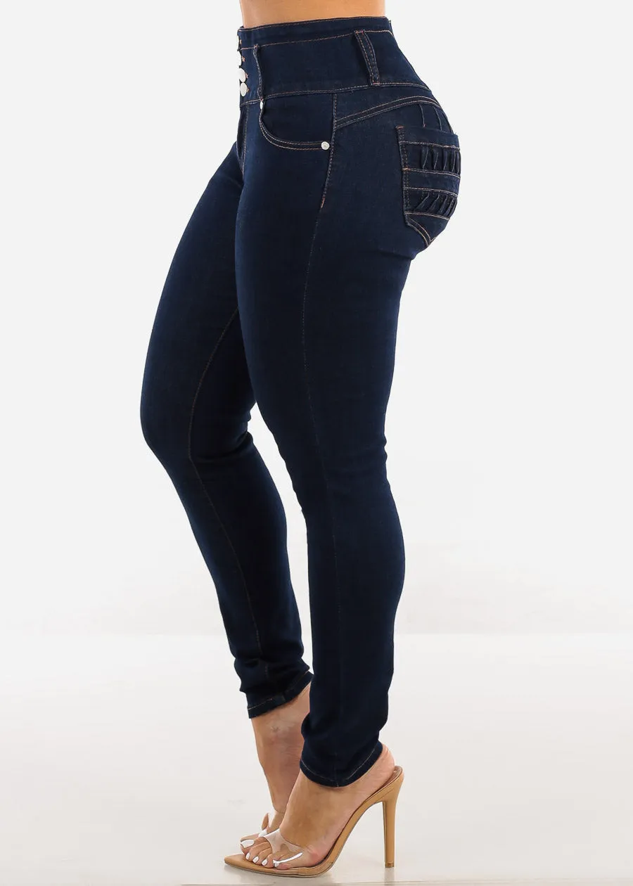 Butt Lift High Waist Dark Skinny Jeans sold by Moda product image thumbnail 5