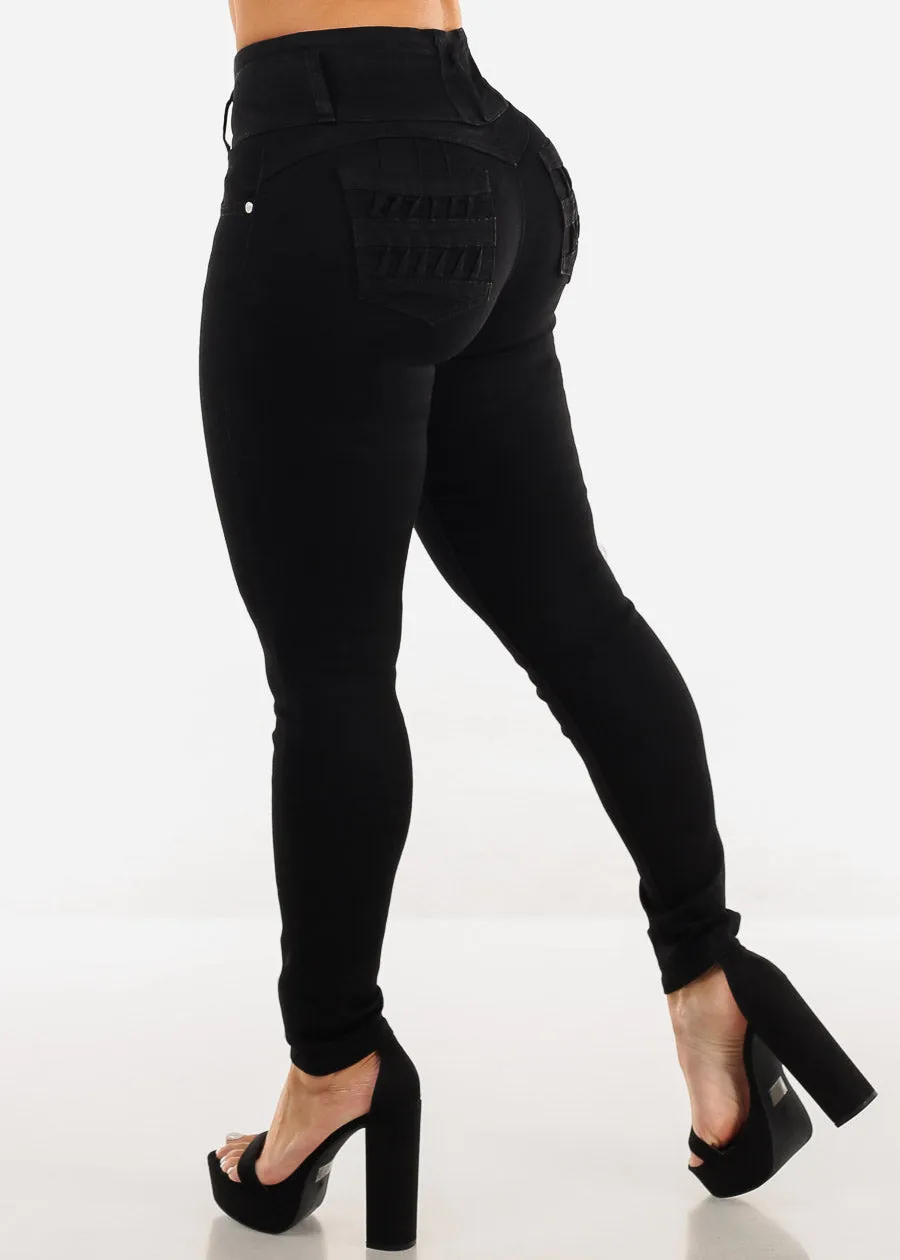 Butt Lift High Waist Black Skinny Jeans sold by Moda product image thumbnail 5