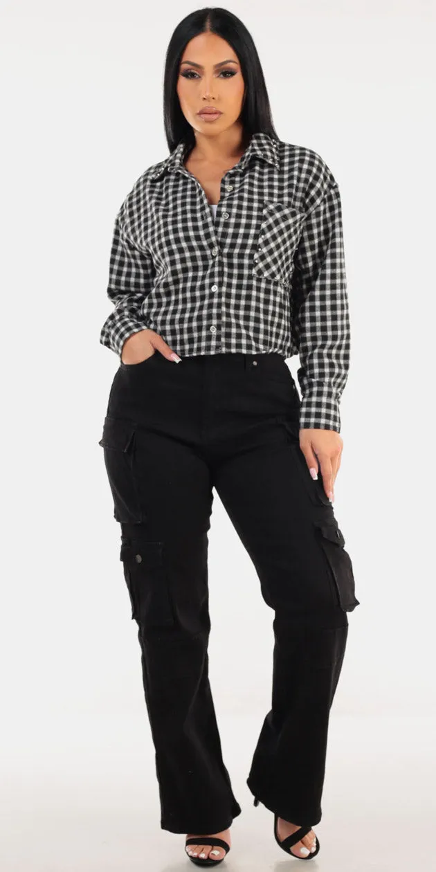 Plaid White Cargo Denim Trio sold by Moda