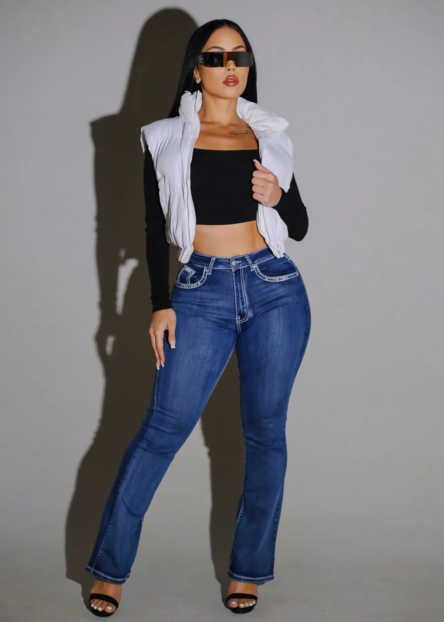 White Sleeveless Quilted Puffer Vest sold by Moda product image thumbnail 2