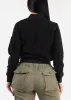 Black Long Sleeve Zip Up Bomber Jacket sold by Moda