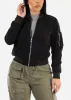 Black Long Sleeve Zip Up Bomber Jacket sold by Moda