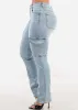 High Waist Straight Leg Jeans Light Acid Wash sold by Moda