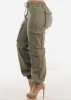 Drawstring Waist Hyper Stretch Cargo Jogger Pants Olive sold by Moda