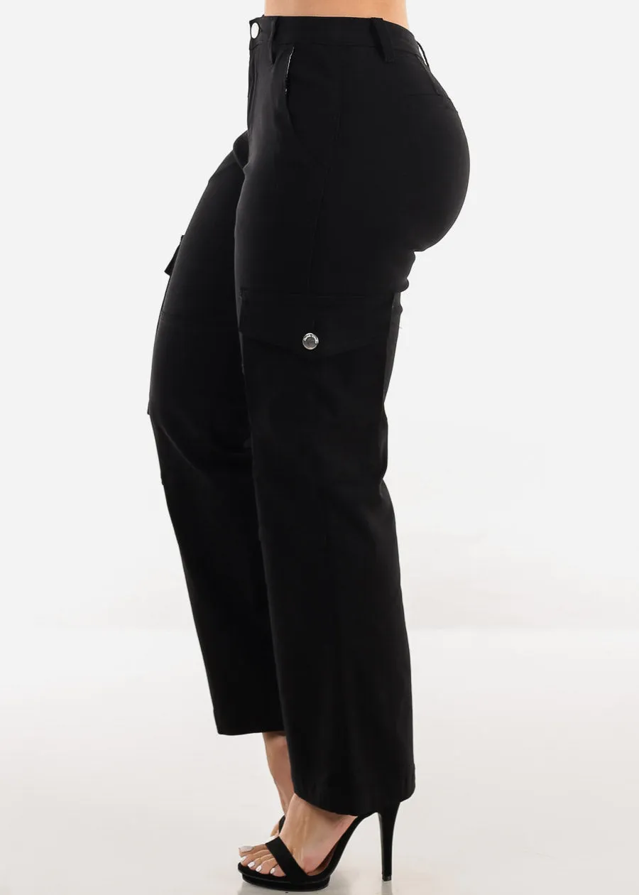 Butt Lift Hyper Stretch Straight Cargo Pants Black sold by Moda product image thumbnail 3