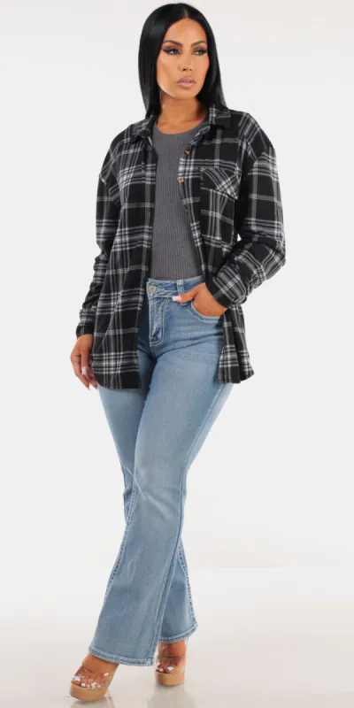 Black Plaid Bootcut Denim Trio sold by Moda