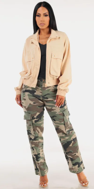 Zip Up Camo Cargo Trio sold by Moda