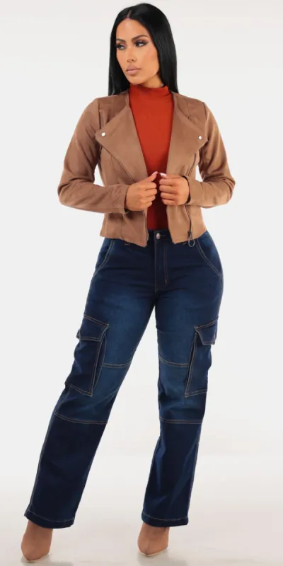 Suede Cargo Denim Trio sold by Moda