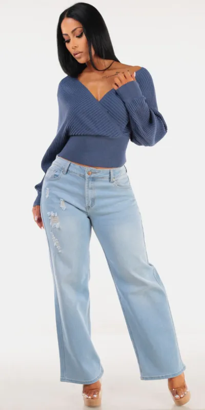 Surplice Bootcut Denim Outfit sold by Moda