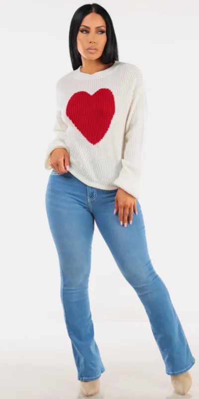 Knitted White Bootcut Denim Set sold by Moda
