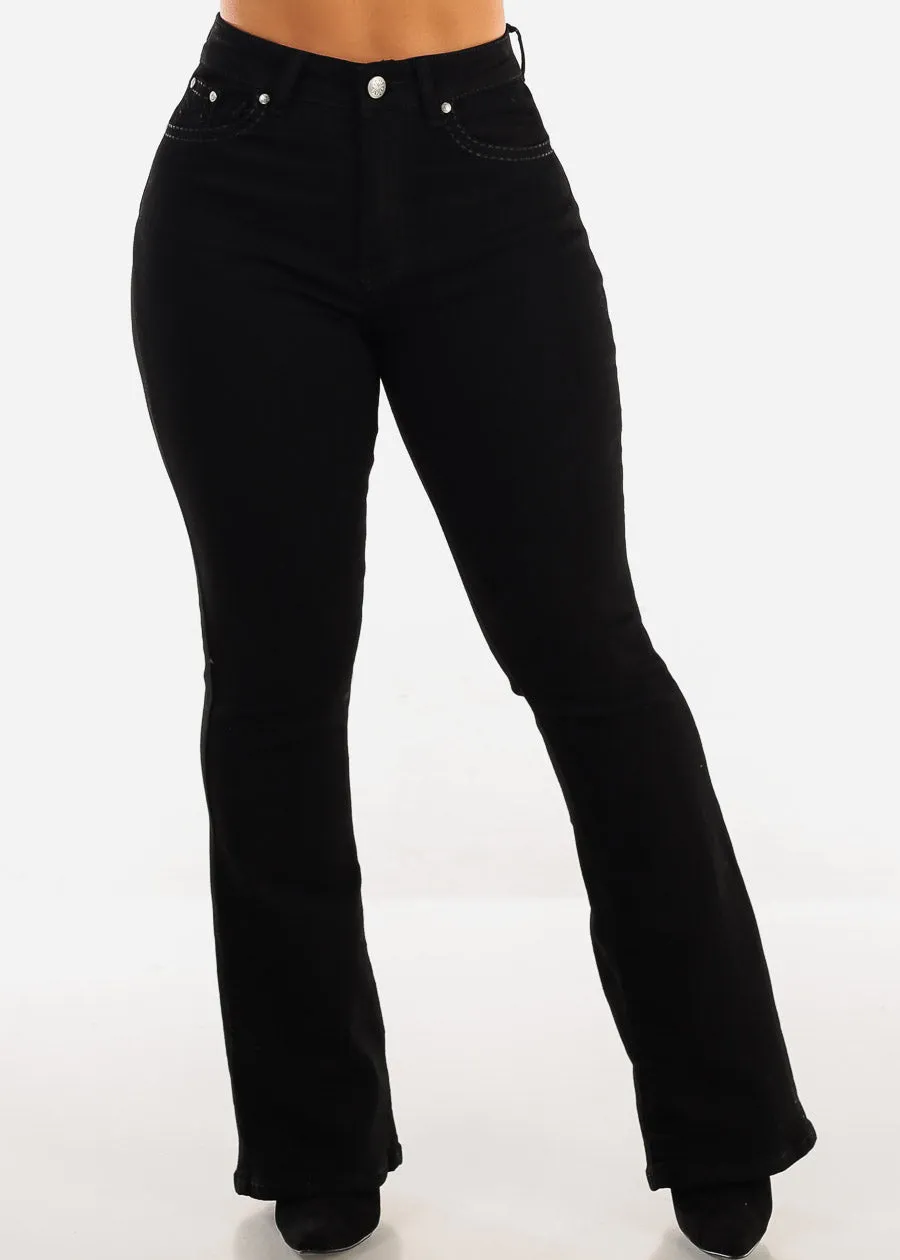 High Waist Black Bootcut Jeans w Back Pocket Design sold by Moda product image thumbnail 5