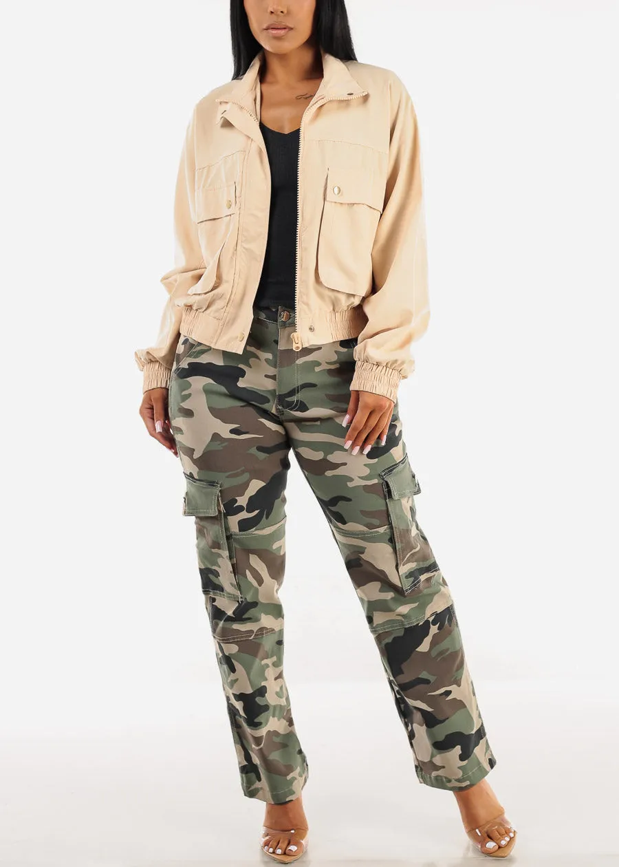 High Waist Hyper Stretch Straight Camo Cargo Pants sold by Moda product image thumbnail 2