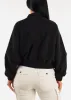 Long Sleeve Zip Up Utility Bomber Jacket Black sold by Moda