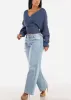 Super High Waist Straight Wide Leg Light Ripped Jeans sold by Moda