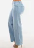 Super High Waist Straight Wide Leg Light Ripped Jeans sold by Moda