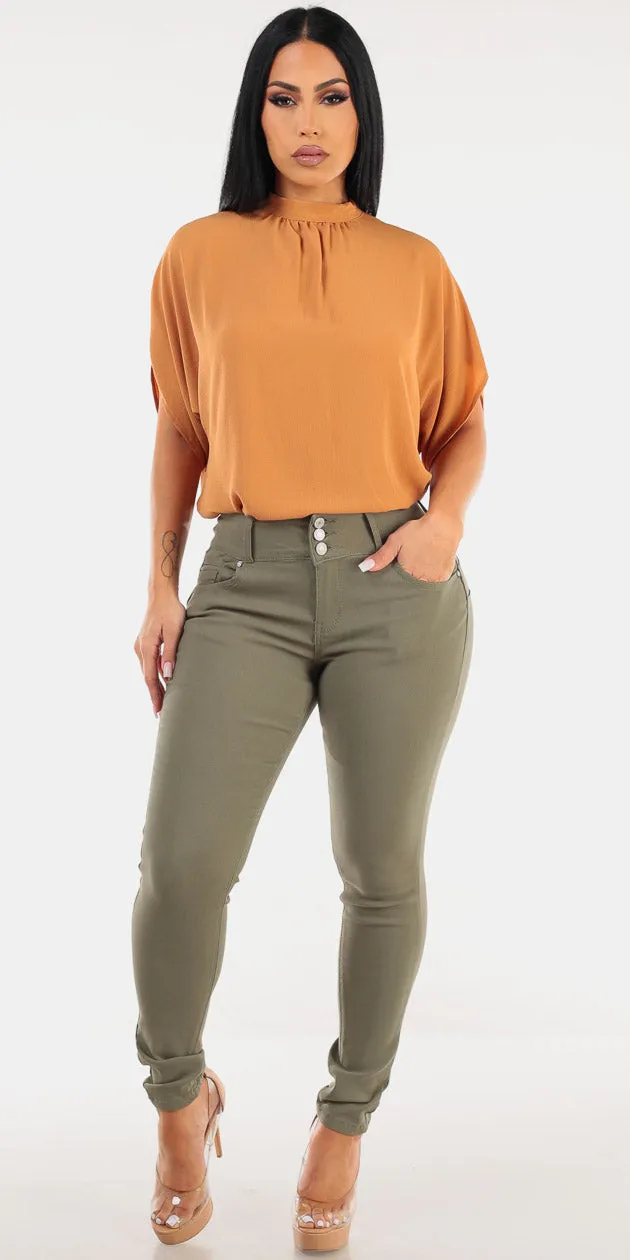 Khaki Butt Lift Pants Set sold by Moda
