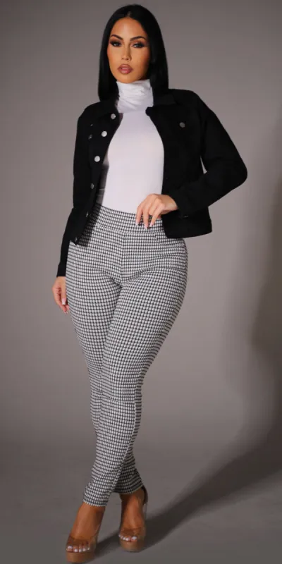 Denim Jacket Plaid Pants Trio sold by Moda
