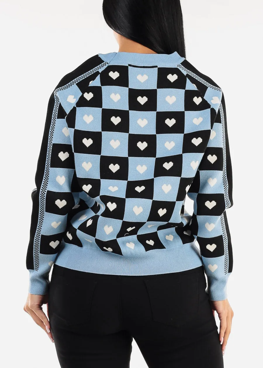 Round Neck Long Sleeve Printed Sweater Blue sold by Moda product image thumbnail 4