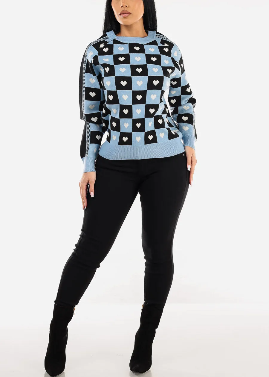 Round Neck Long Sleeve Printed Sweater Blue sold by Moda product image thumbnail 2