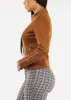 Zip Up Long Sleeve Suede Jacket Camel sold by Moda