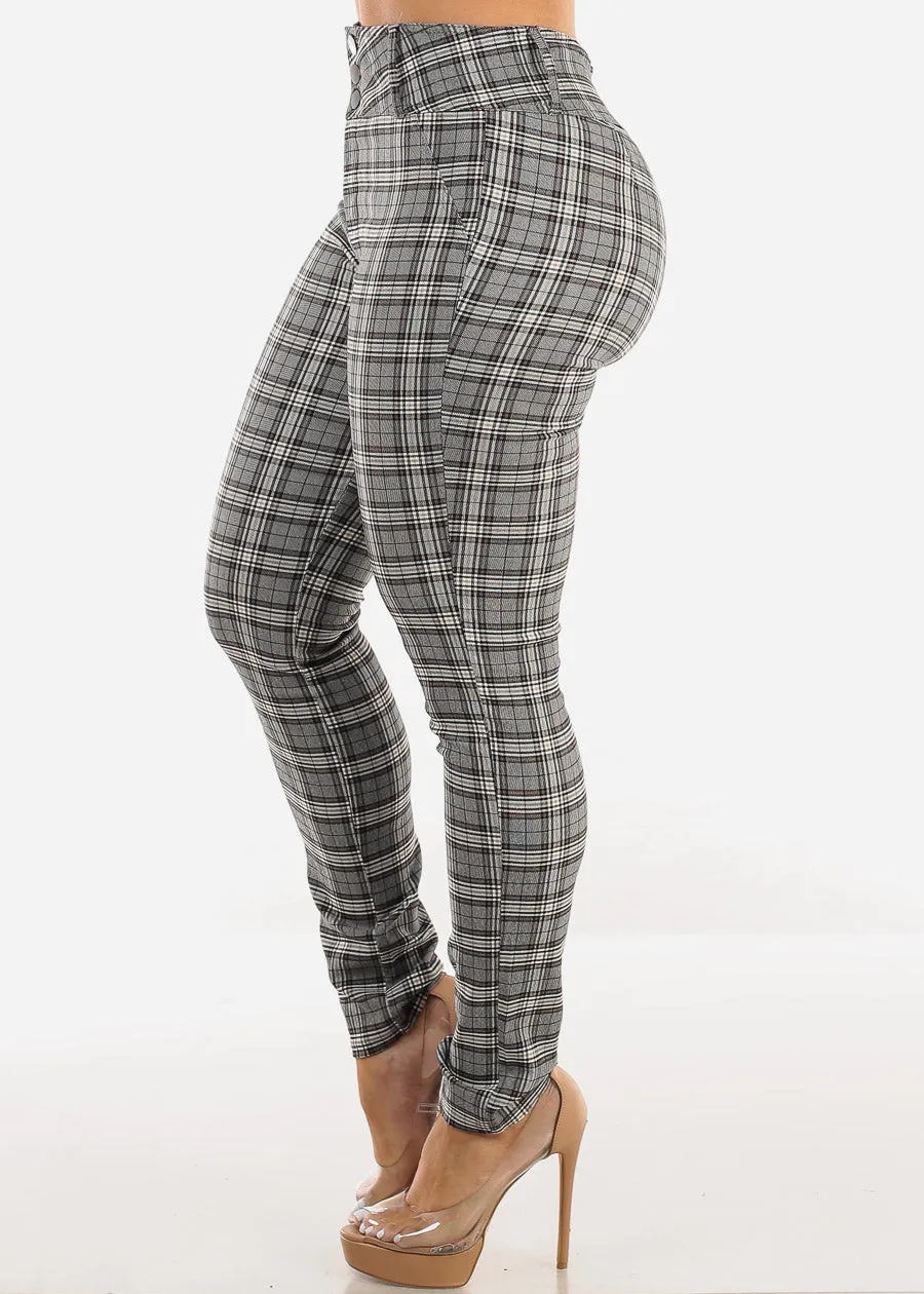 Super High Waist Plaid Skinny Pants sold by Moda product image thumbnail 3