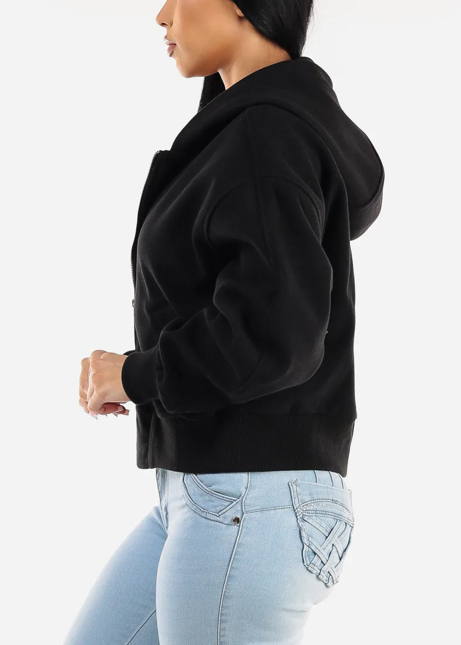 Long Sleeve Zip Up Black Hoodie sold by Moda product image thumbnail 3