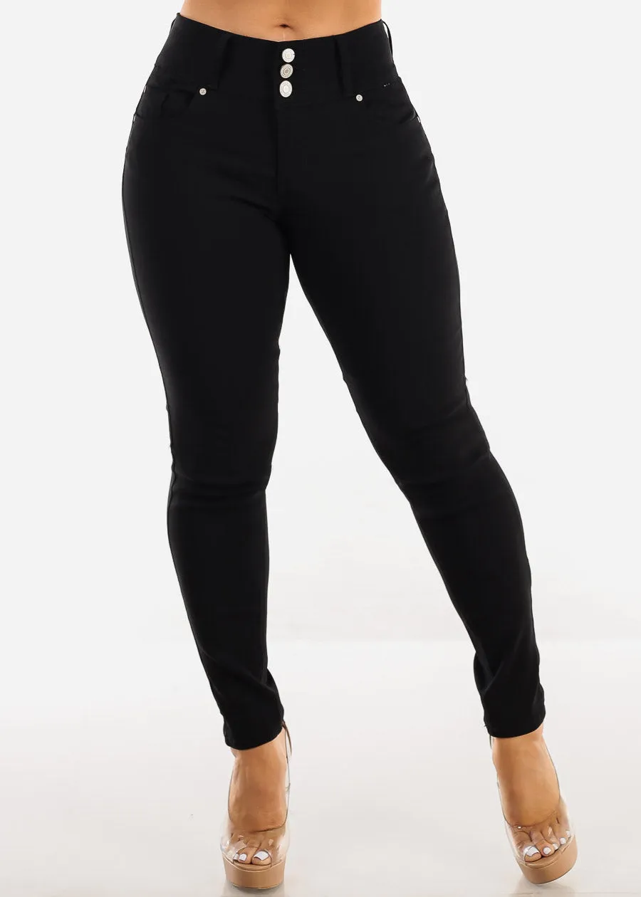 Black Butt Lift Mid Rise Hyper Stretch Skinny Pants sold by Moda product image thumbnail 3