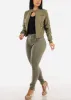 Butt Lift Mid Rise Hyper Stretch Skinny Pants Olive sold by Moda