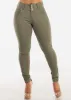 Butt Lift Mid Rise Hyper Stretch Skinny Pants Olive sold by Moda
