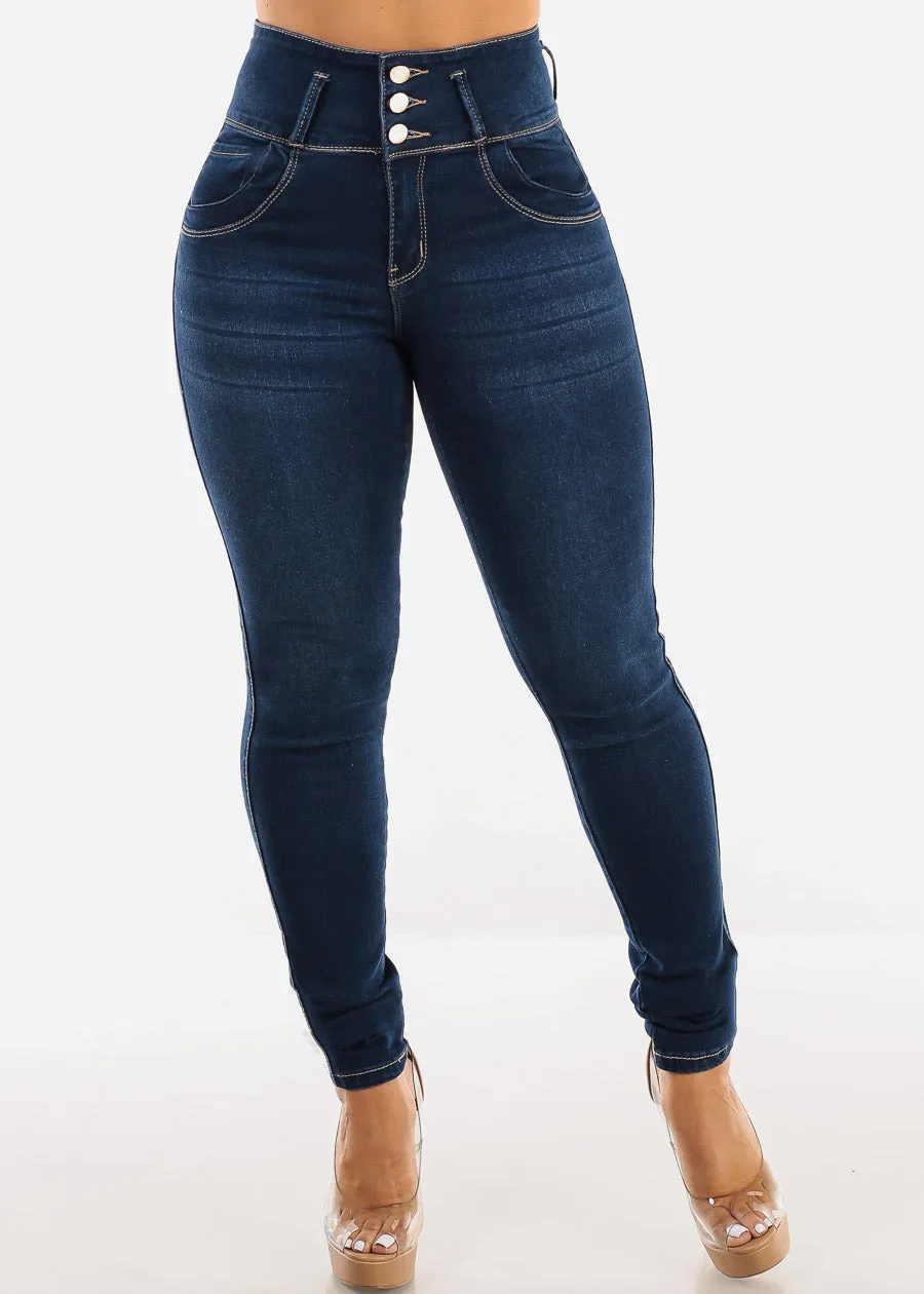 Super High Waist Butt Lifting Dark Skinny Jeans sold by Moda product image thumbnail 3