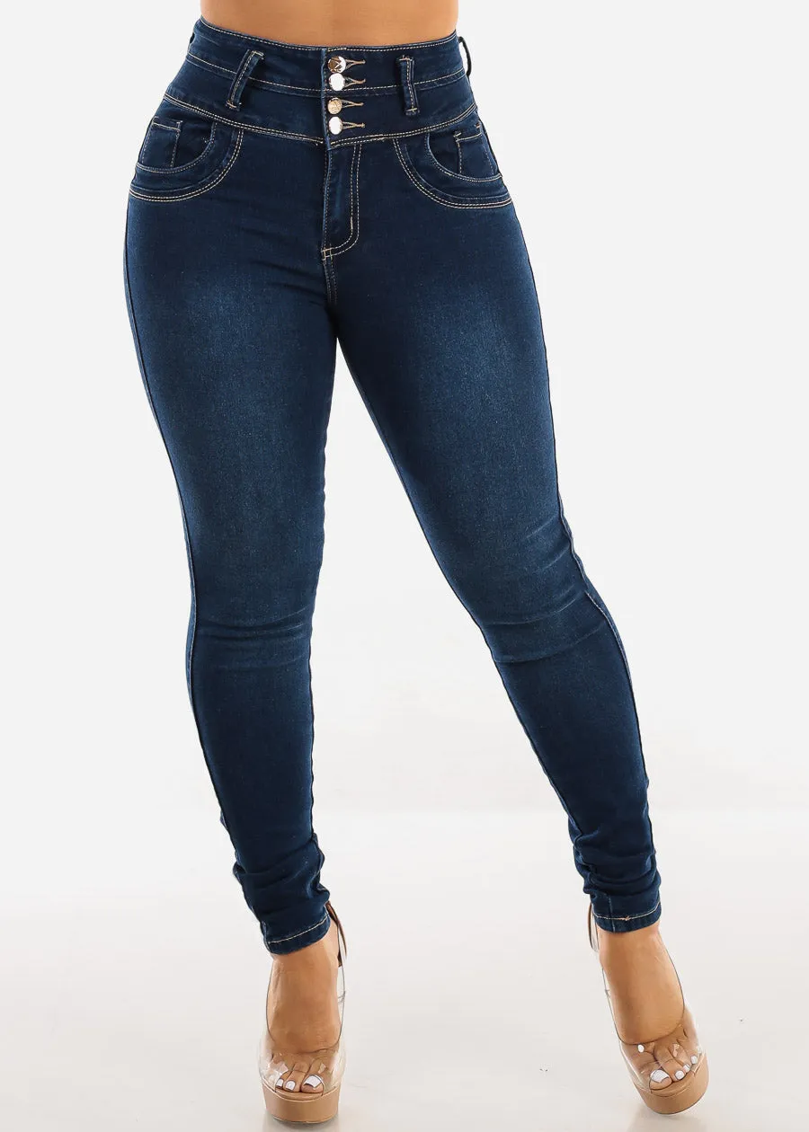 Butt Lift Super High Waist Skinny Jeans Dark Wash sold by Moda product image thumbnail 3