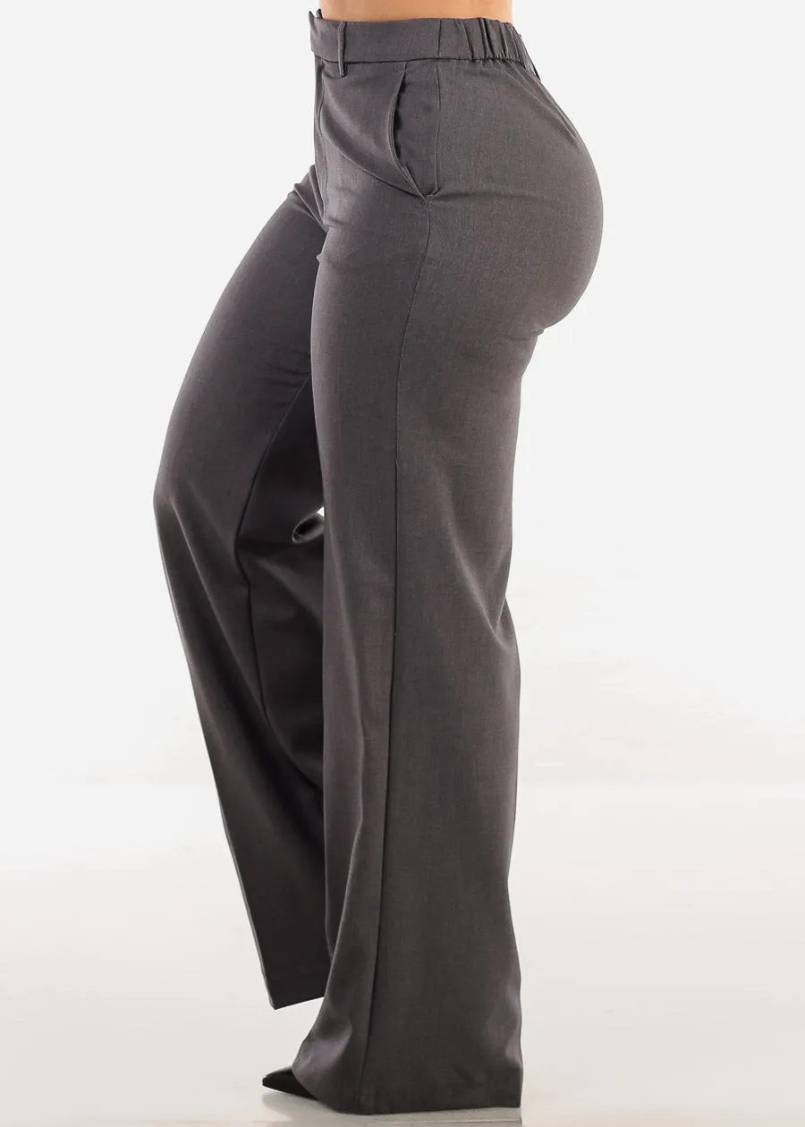 Super High Waist Formal Straight Dress Pants Grey sold by Moda product image thumbnail 3
