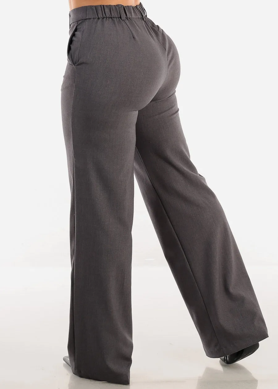 Super High Waist Formal Straight Dress Pants Grey sold by Moda product image thumbnail 4
