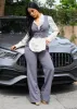 Sleeveless Button Up Stripe Vest Grey sold by Moda