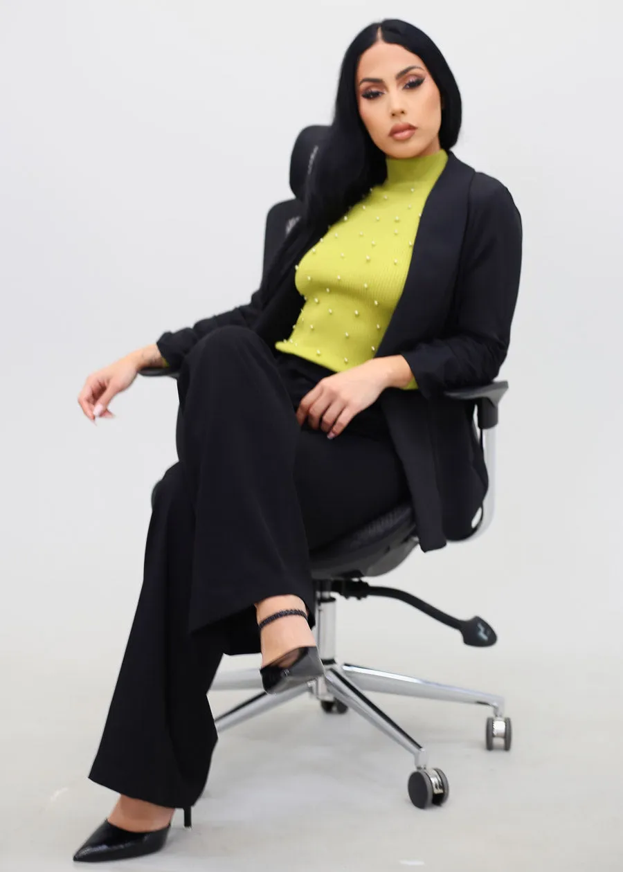 Super High Waist Formal Straight Dress Pants Black sold by Moda product image thumbnail 2