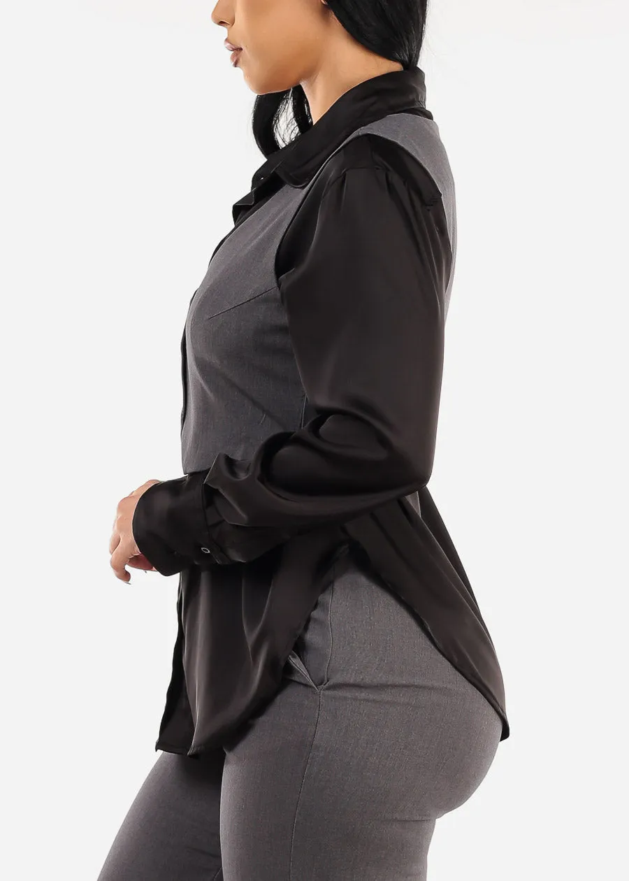 Sleeveless Button Up Grey Vest sold by Moda product image thumbnail 4