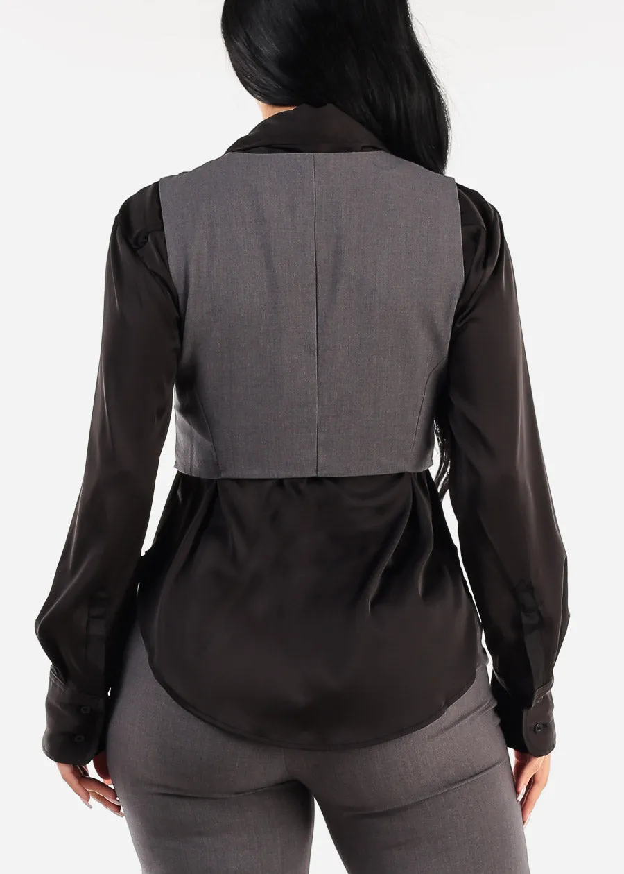 Sleeveless Button Up Grey Vest sold by Moda product image thumbnail 5