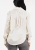 Long Sleeve Button Up Satin Blouse Ivory sold by Moda