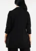 Formal Open Front Quarter Sleeve Black Blazer sold by Moda